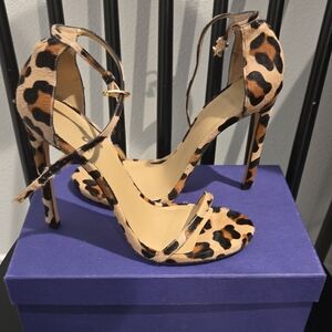 Stuart Weitzman Leopard Hair Strappy Heels Sz. 10